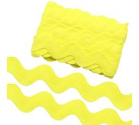 Yalulu 5 Yards Rick Rack Trim, 26mm Wave Bending Fringe Trimming Ribbon Decorative Trim for Curtain Slipcover DIY Costume Accessories (Yellow)