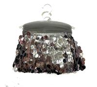 Yalulu 5 Yards Sequin Tassel Trim Fringe, Sparkling Fringe Trim Decorative Trimmings for DIY Dance Dress Clothing Ribbon (Grey)