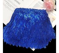 Yalulu 5 Yards Sequins Fringe Trim, Metallic Lace Tassel Fringe, Sequin Tassel for DIY Clothing and Latin Wedding Dress Decoration (Gem Blue)