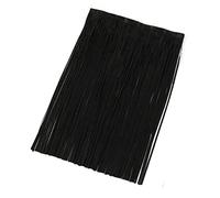 Yalulu 60 x 56cm Suede Leather Fringe Tassel Trim,Faux Suede Tassels Lace Fringe Edging Trims Ribbon Adornment DIY Craft Cloth Bag Fringe Trimmings (Black)
