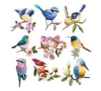 Yalulu 9Pcs Assorted Embroidery Birds Patch Iron On Stickers Badge for Clothes Jeans Appliques DIY Clothes Bag Sewing Patches