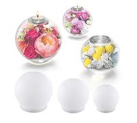 Yalulu Candles Holder Resin Casting Moulds, 3 Pcs Round Tealight Candle Holder Silicone Mould, Candlestick Epoxy Resin Molds for Home Decoration