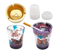 Yalulu Car Ashtray Resin Mould, Crystal Epoxy Bottle Silicone Mould Double Layer Resin Ashtray Holder Silicone Molds for Car DIY Home Decoration