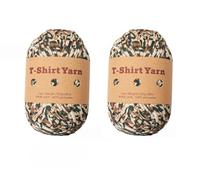 Yalulu Elastic T Shirt Yarn for Crocheting 100gx2 Crochet Yarn Elastic Fabric, Chunky Knitting Yarn, for DIY Bags, Home Decor (#39)