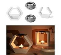 Yalulu Essential Oil Burner Silicone Resin Mold, Tealight Candle Holder Resin Mold, Aroma Diffuser Silicone Mold, Resin Epoxy Molds for DIY Home Décor (Hexagon)