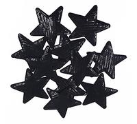 Yalulu10Pcs Iron On Patches Black Star Appliques Sequin Patches for Clothing Hats Bags Stickers Sewing Accessories