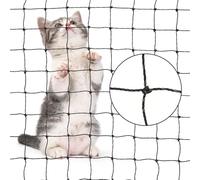 YALYAYA Cat Netting with Steel Wire - Reinforced Anti-Chew Balcony Mesh,Included Fastening Set, Invisible &Weatherproof, Net Ideal for Cat Enclosures Outdoor/Garden and Cat window guard (4 x 3 m)