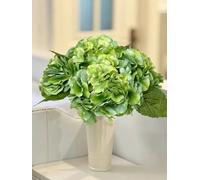 YalzoneMet 3 Pcs Green Real Touch Artificial Hydrangea Flower 21'' Long Stem Lifelike Big Hydrangea for Home Party Outdoor Wedding Garden Kitchen Table Centerpiece Spring Home Flower Decor