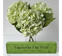 YalzoneMet 3 Pcs Light Green Real Touch Large Hydrangea Artificial Flowers, 21 Inch Latex Silk Faux Hydrangea for Home Wedding Decor Flower Arrangement