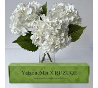 YalzoneMet 3PCS White Hydrangea Artificial Flowers 21inchs Real Touch Faux Hydrangea Flowers for Wedding Tables Centerpieces Fake Flowers for Party Home Kitchen Decor