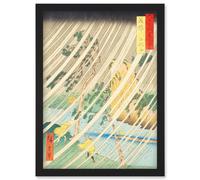 Yamabushi Valley Mimasaka Province Utagawa Hiroshige Japan Woodblock Artwork Framed Wall Art Print A4 Artery8 Black One Size