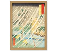 Yamabushi Valley Mimasaka Province Utagawa Hiroshige Japan Woodblock Artwork Framed Wall Art Print A4 Artery8 Light Oak One Size