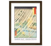 Yamabushi Valley Mimasaka Province Utagawa Hiroshige Japan Woodblock Classic Collection Artwork Framed Wall Art Print A4 Artery8 Brown One Size