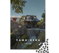 YamaDera Temple 1000-Piece Puzzle for Adults, 52x38cm/1000pcs; A Screen-free Activity for Quiet Evenings; Smooth White Cardboard Pieces