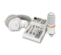 Yamaha AG03MK2 All-in-One Live Streaming Pack, Includes 3-Channel Mixer, Condenser Mic and Headphones, for Windows, Mac, iOS and Android, in White