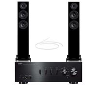 Yamaha AS501 Integrated Amplifier with Wharfedale Diamond 12.3 Floorstanding Speakers Pair Black HiFi Package