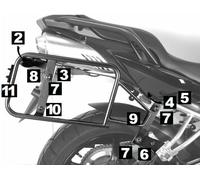 Yamaha FZ6/Fazer ab Bj. 2007 Pannier Carrier Lock-it Silver BY HEPCO AND BECKER