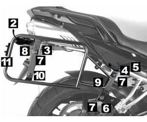 Yamaha FZ6/Fazer ab Bj. 2007 Pannier Carrier Lock-it Silver BY HEPCO AND BECKER