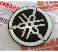 Yamaha Original Sticker Logo Emblem 3D Sticker Self-Adhesive for Motorröder, Scooter, ATV, Jet Ski (Black/Silver, 40 mm)