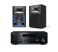 Yamaha R-N600A Network Receiver with JBL 4309 Studio Monitor Bookshelf Speakers Pair - Black