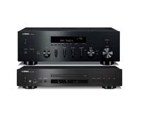 Yamaha R-N600A Network Stereo Receiver and CD-S303 CD Player Black HiFi Package