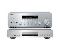 Yamaha R-N600A Network Stereo Receiver and CD-S303 CD Player Silver HiFi Package