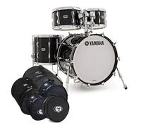 Yamaha Recording Custom 4 Piece Shell Pack Solid Black w/Bag Set