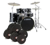 Yamaha Stage Custom Birch 20 5pc Shell Pack w/Bags Raven Black