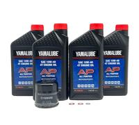 Yamaha Wolverine X2/ X4 850 (2018-2024) all Models Oil Filter Change Kit Yamaha Part# 5GH-13440-80-00 and 4 Quarts All Purpose LUB-10W40-AP-12