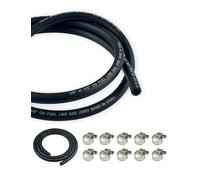 YAMAKATO 10mm 3/8-Inch ID 6FT NBR Fuel Line Hose SAE 30R7 with 10 Clamps | 1.8m NBR fuel hose for gasoline and diesel applications; includes 10 clamps for a secure, leak-resistant installation.