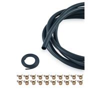 YAMAKATO 6mm 1/4-Inch ID 10FT Non-Pressure Fuel Hose with 20 Clamps | 3m fuel line for non-pressure gasoline and diesel systems on small engines; includes 20 clamps for secure installation.