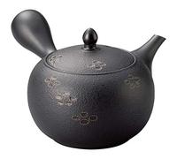 Yamakiikai Japanese Large Kyusu Tokoname Handmade Clay Teapot 15.6 Fluid Ounces Shunjuu Scarlet Crest Pattern Black L339 from Japan (1)