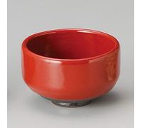 Yamakiikai Mino-Yaki Japanese Ceramic Red Glaze Tea Matcha Bowl 12cm Made in Japan L1446