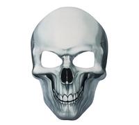 Yamaler Glow in the Dark Skull Mask - Scary Masks for Adults Halloween Skeleton Face Guard, 3D Skull Mask for Cosplay, Horror Halloween Mask for Men Women, Lightweight and Creepy (White)