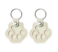 Yamaler Pet Hair Keepsake Keychain - Faux Leather Dog & Cat Paw Pendant for Fur Storage, Memorial Gift for Pet Lovers, Portable Pet Loss Souvenir, 2.5in