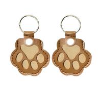 Yamaler Pet Hair Keepsake Keychain - Faux Leather Dog & Cat Paw Pendant for Fur Storage, Memorial Gift for Pet Lovers, Portable Pet Loss Souvenir, 2.5in