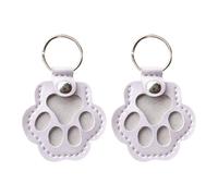 Yamaler Pet Hair Keepsake Keychain - Faux Leather Dog & Cat Paw Pendant for Fur Storage, Memorial Gift for Pet Lovers, Portable Pet Loss Souvenir, 2.5in