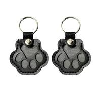 Yamaler Pet Hair Keepsake Keychain - Faux Leather Dog & Cat Paw Pendant for Fur Storage, Memorial Gift for Pet Lovers, Portable Pet Loss Souvenir, 2.5in