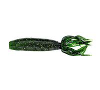 YAMAMOTO 4'' Fat Ika - Realistic Soft Plastic Fishing Lure Baits with Grub-Style Body and Tube-Style Skirt - 10 Pack, Watermelon (194J) with Black and Small Gold