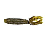 Yamamoto 92F-10-297 Fat Ika, 4-Inch, 10-Pack, Green Pumpkin/Black Flake