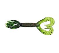 Yamamoto Double Tail Hula Grub 5", Watermelon w/Large Black, Small red