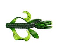 Yamamoto Gary 4" Kreature Realistic Soft Plastic Fishing Lure Baits with Wings and Free-Flowing Skirt - 7 Pack, FadingWatermelon with Large Black
