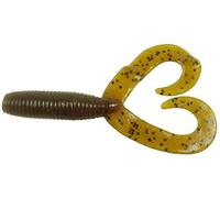 Yamamoto Gary 5" Double Tail Grub Soft Plastic Fishing Angling Swimbait Lures with Crawfish Design - 20 Pack, Dark Pumpkin with Large Black