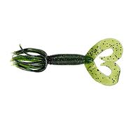 Yamamoto Gary, Skirted Twin Tail Hula Grub, 5'''', Watermelon With Black & Gold Flake, Multi (97-10-323)