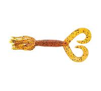 Yamamoto Yamamoto Double Tail Hula Grub 4", Pumpkin w/large black, small green