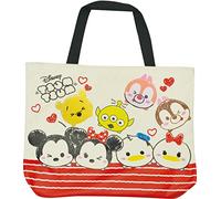 Yamanji Tsum Tsum Zipper Big Tote Bag Ver.2 Red, 15.7 x 19.7 x 3.9 inches (40 x 50 x 10 cm), Disney 8758