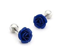 YAMAO Cufflinks For Men Shirt,Fashion Personality Red Rose Blue Rose Cufflinks Jewelry Men's Shirt Suit Decorations