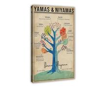 Yamas And Niyamas Yoga Vertical Art Print Poster. Canvas Poster Bedroom Decor Sports Landscape Office Room Decor Gift 12x18inch(30x45cm) Frame-style-9