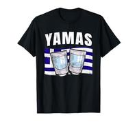 Yamas Cheers Greek Language Funny Greece Ouzo Toast T-Shirt