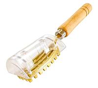YAMASAN KYOTO UJI Fish Scale Remover with Brass Serrated Sawtooth Box and Wooden Handles from Tsubame-Sanjo, Japan